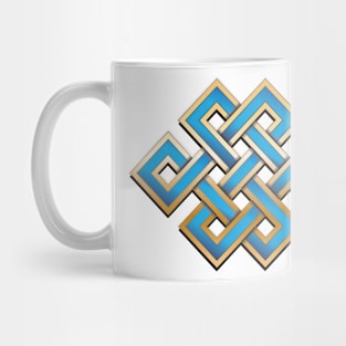 Eternal Knot Gold and Blue Mug